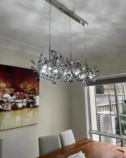 Hanging Chandelier - Silver/Gold Metallic Cloud