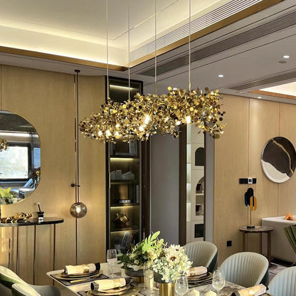 Hanging Chandelier - Silver/Gold Metallic Cloud