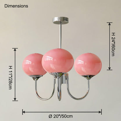 Pink Glass Bubble Chandelier - Glamour Rose