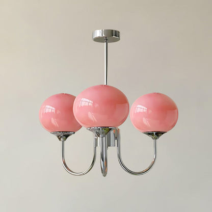 Pink Glass Bubble Chandelier - Glamour Rose