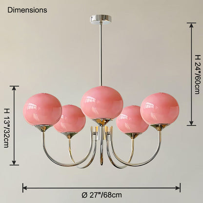 Pink Glass Bubble Chandelier - Glamour Rose