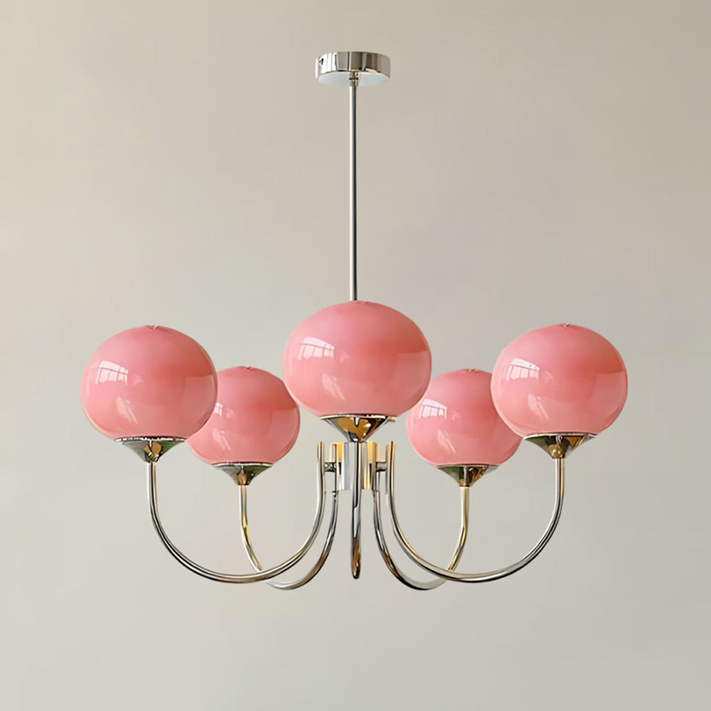 Pink Glass Bubble Chandelier - Glamour Rose