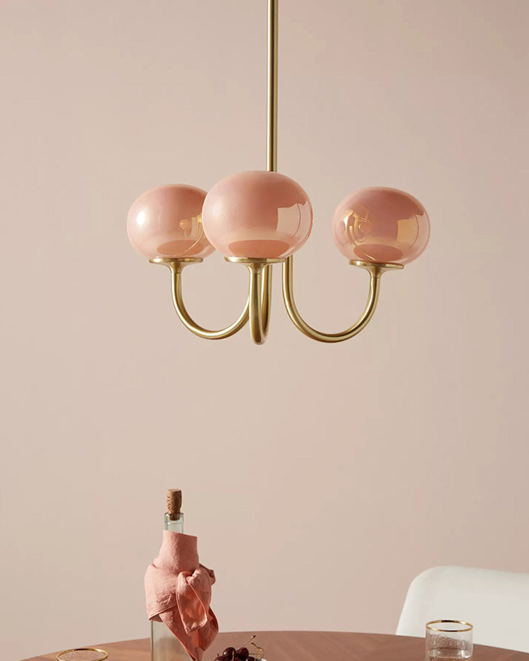 Pink Glass Bubble Chandelier - Glamour Rose