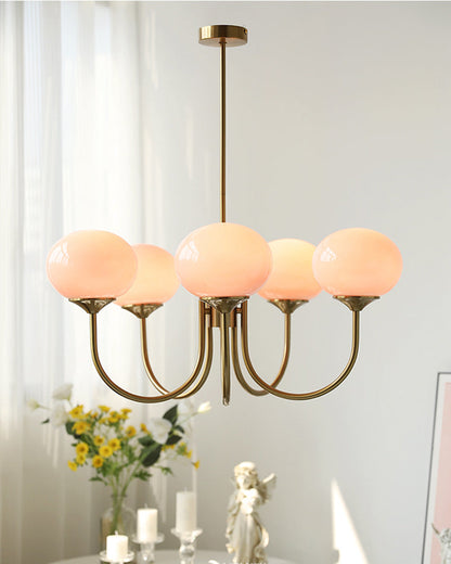 Pink Glass Bubble Chandelier - Glamour Rose