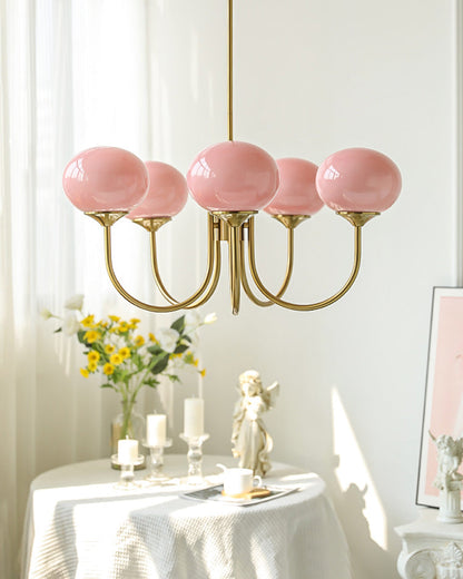 Pink Glass Bubble Chandelier - Glamour Rose