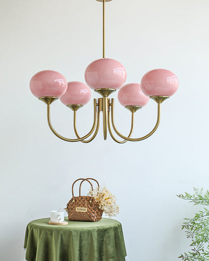 Pink Glass Bubble Chandelier - Glamour Rose