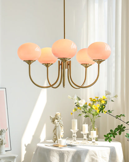 Pink Glass Bubble Chandelier - Glamour Rose