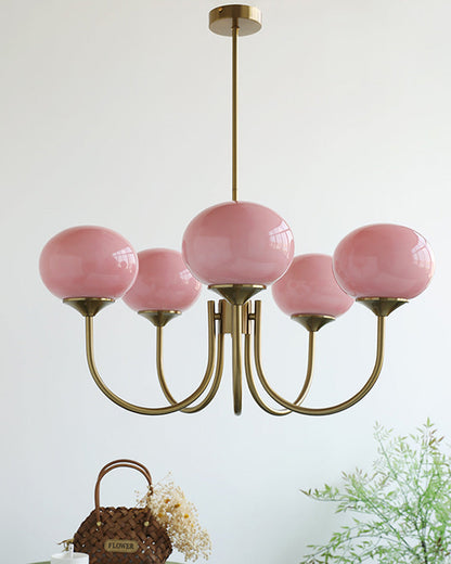 Pink Glass Bubble Chandelier - Glamour Rose