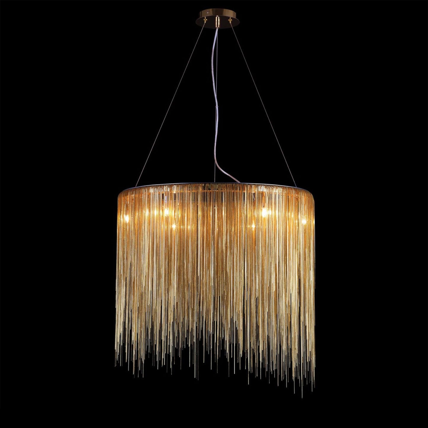 Round Chandelier - Fringed Shine