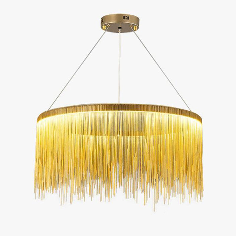 Round Chandelier - Fringed Shine