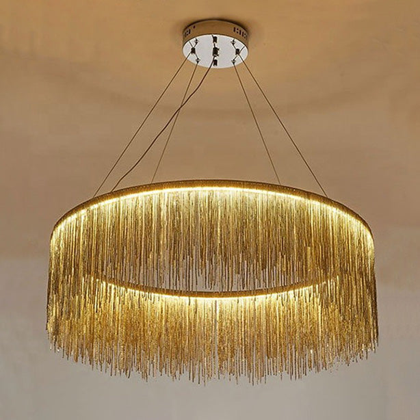 Round Chandelier - Fringed Shine