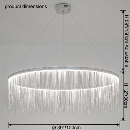 Round Chandelier - Fringed Shine