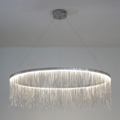 Round Chandelier - Fringed Shine