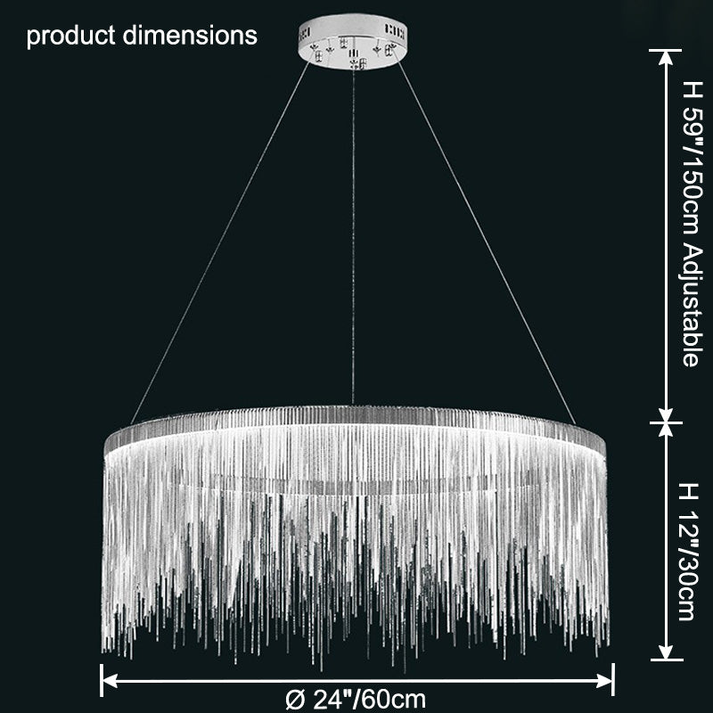 Round Chandelier - Fringed Shine