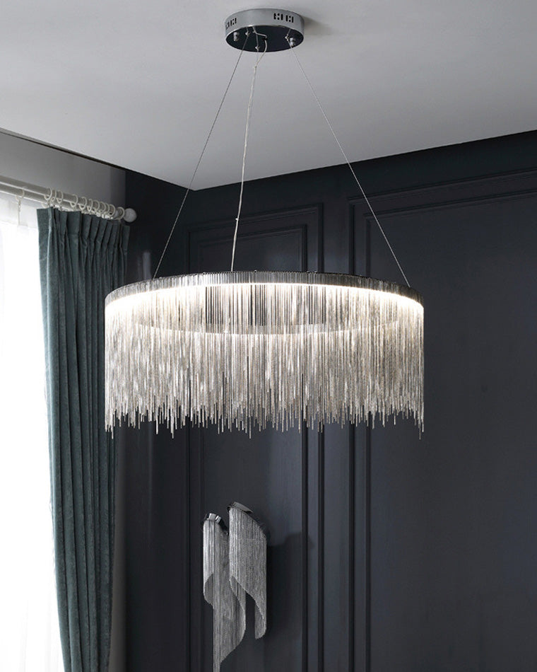 Round Chandelier - Fringed Shine