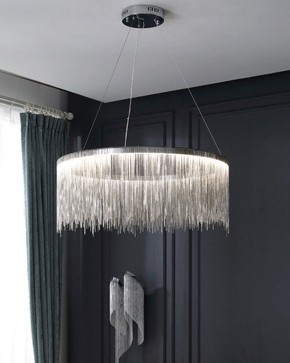 Round Chandelier - Fringed Shine
