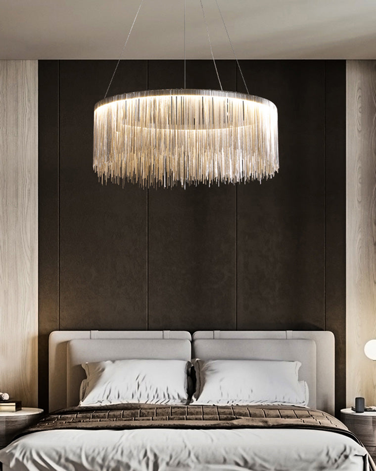 Round Chandelier - Fringed Shine