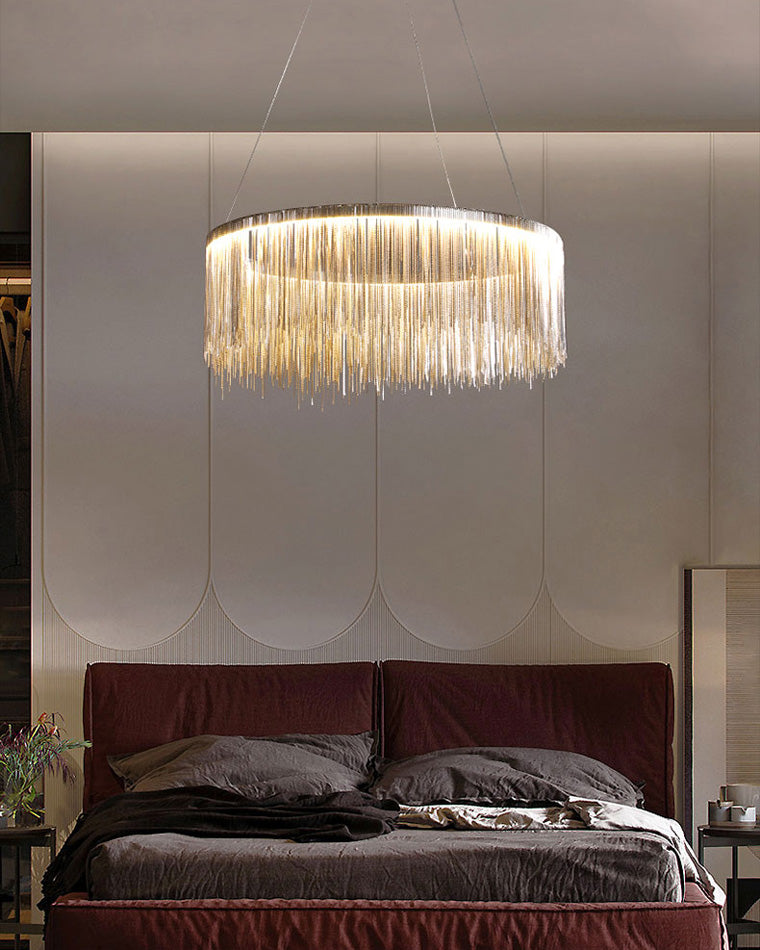 Round Chandelier - Fringed Shine