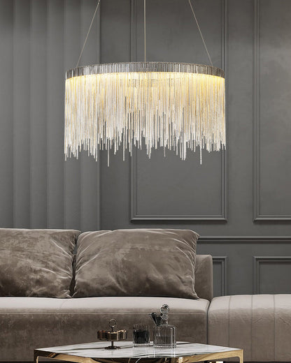 Round Chandelier - Fringed Shine