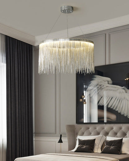 Round Chandelier - Fringed Shine