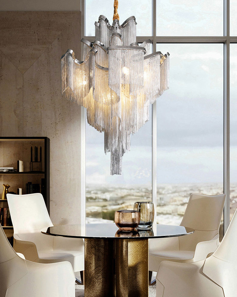 Metallic Cascade Chandelier