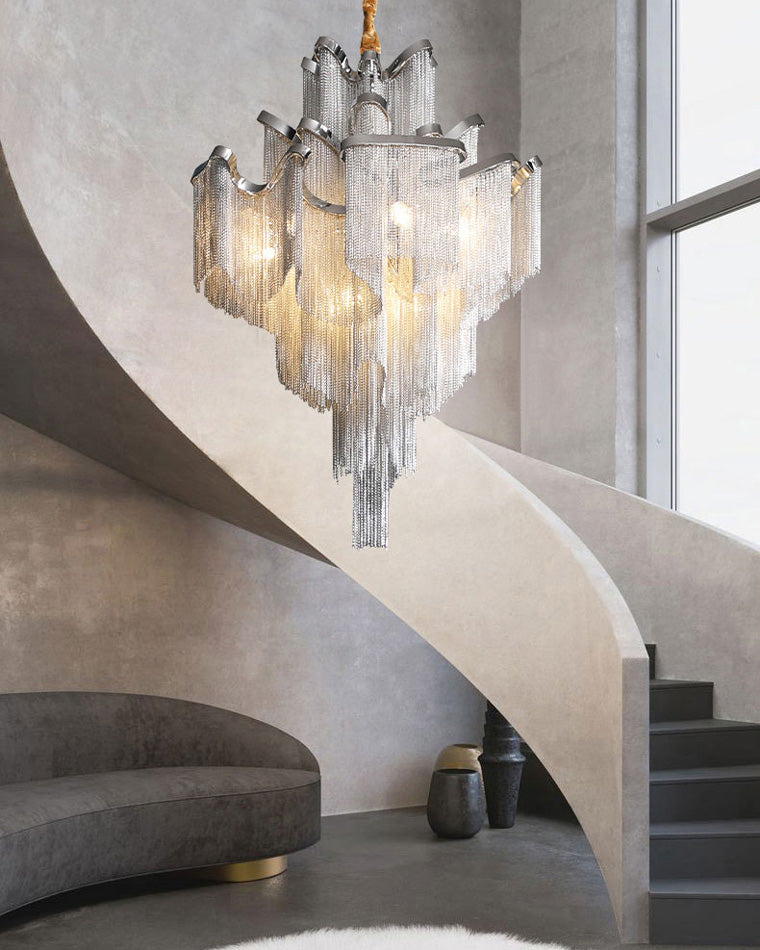 Metallic Cascade Chandelier