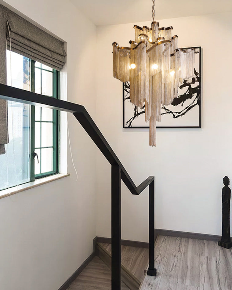Metallic Cascade Chandelier