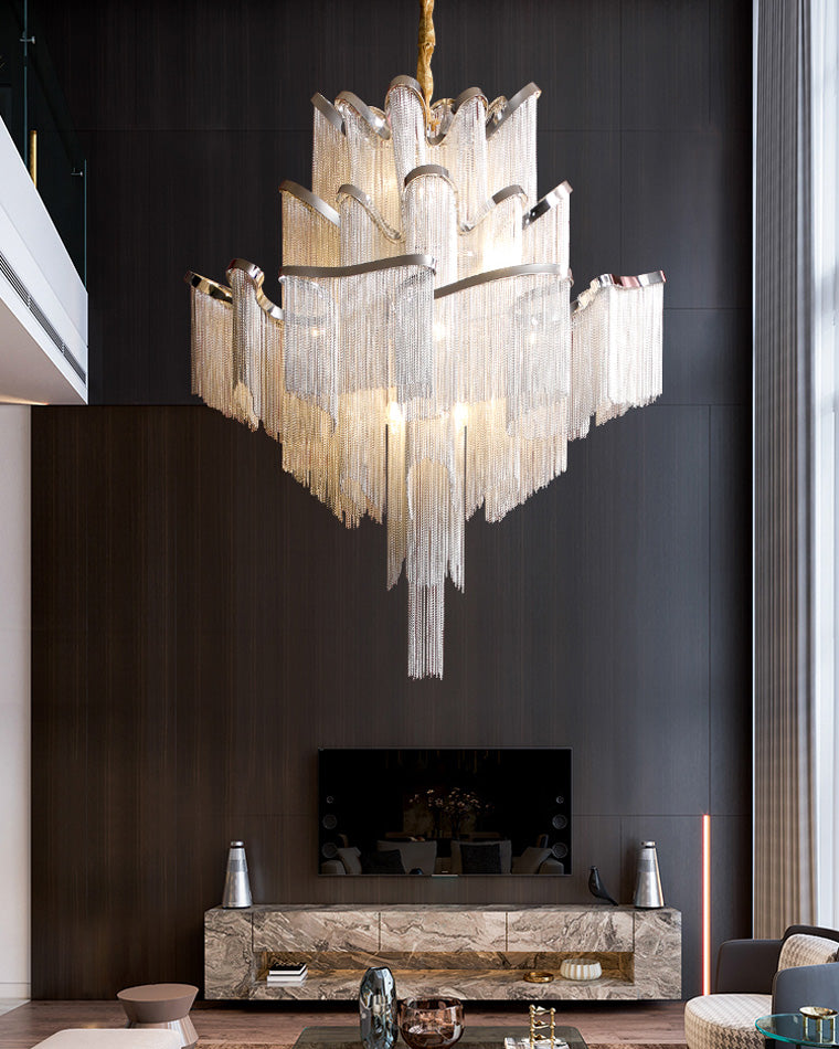 Metallic Cascade Chandelier