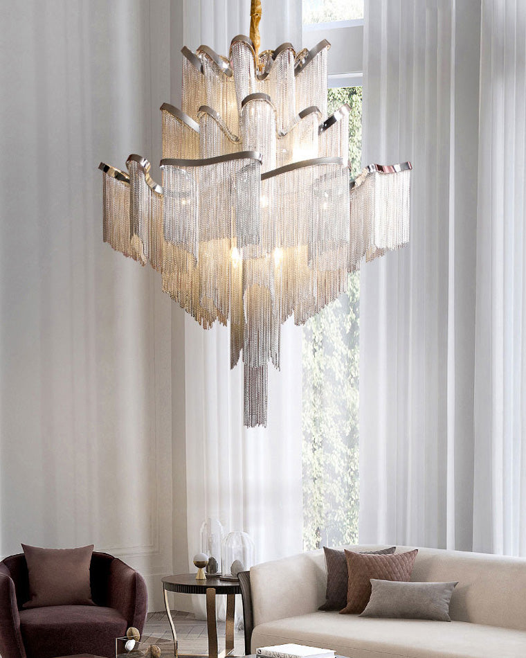 Metallic Cascade Chandelier