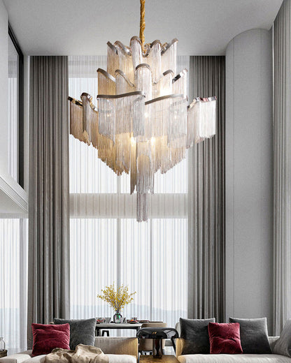 Metallic Cascade Chandelier