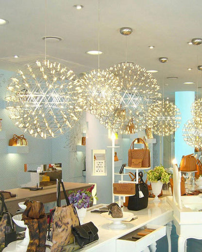 Lustre Céleste en Sphères Lumineuses