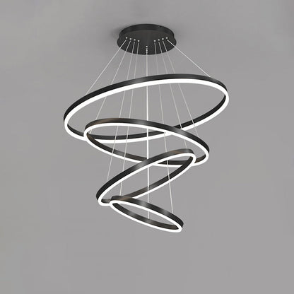 LED Ring Chandelier - Cascading Elegance