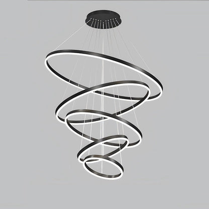 LED Ring Chandelier - Cascading Elegance