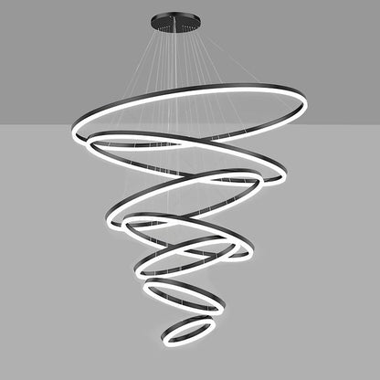 LED Ring Chandelier - Cascading Elegance