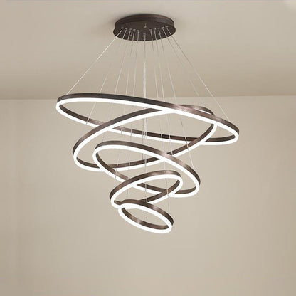 LED Ring Chandelier - Cascading Elegance