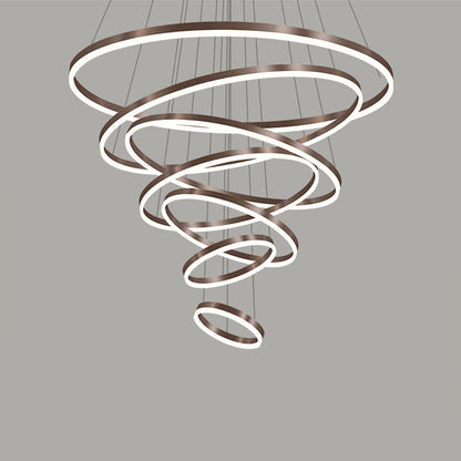 LED Ring Chandelier - Cascading Elegance