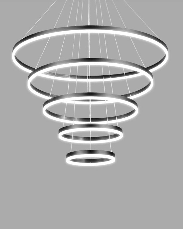 LED Ring Chandelier - Cascading Elegance