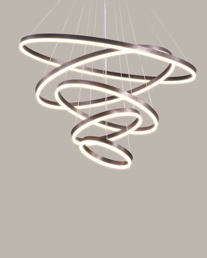 LED Ring Chandelier - Cascading Elegance