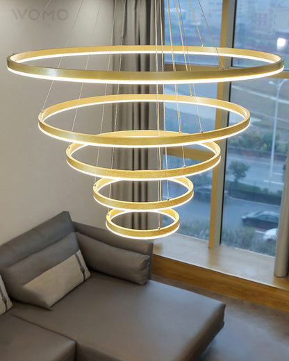 LED Ring Chandelier - Cascading Elegance