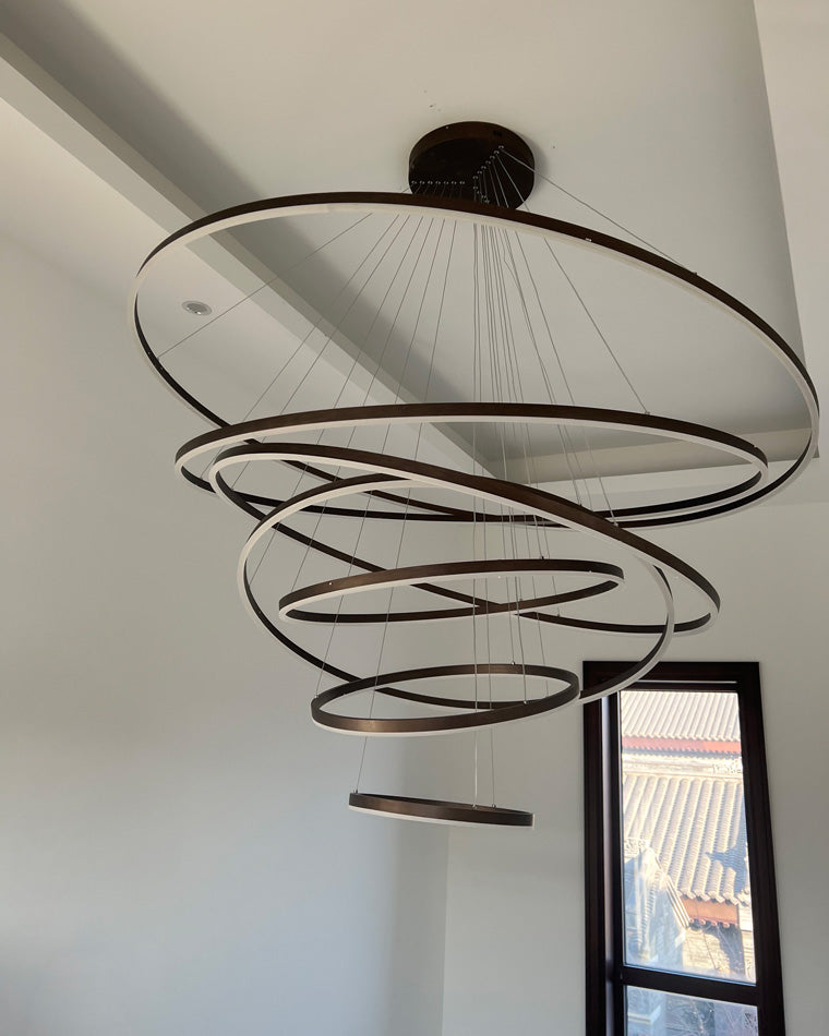 LED Ring Chandelier - Cascading Elegance