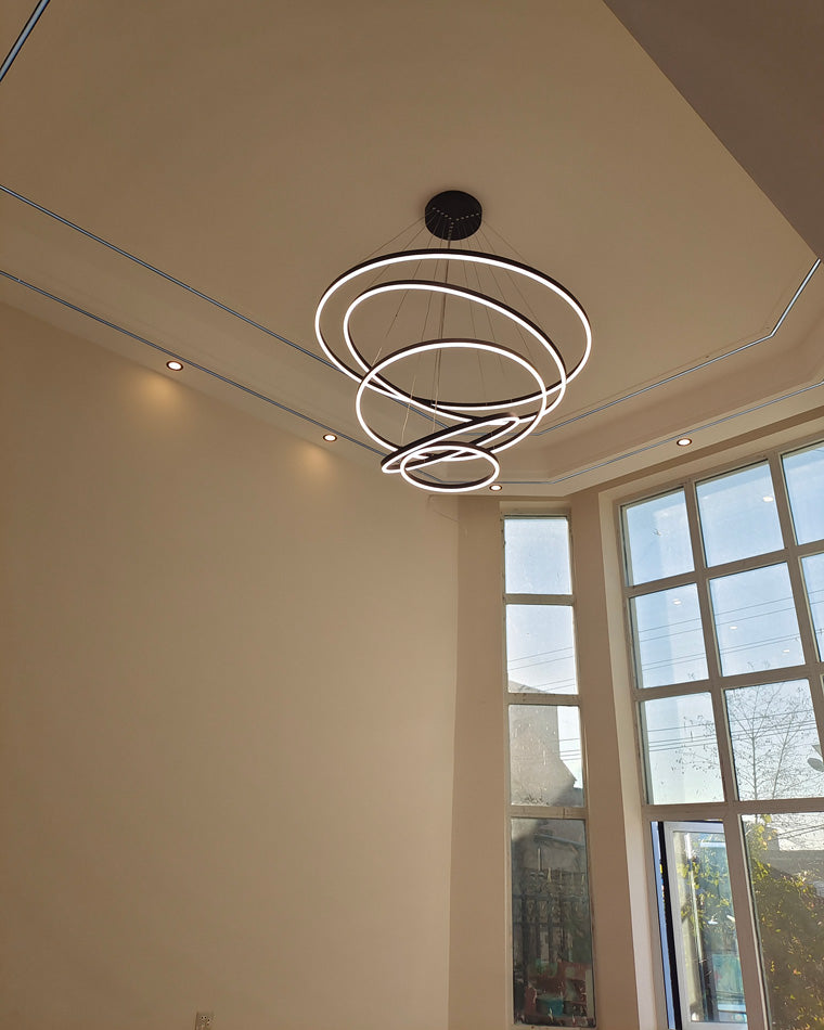 LED Ring Chandelier - Cascading Elegance