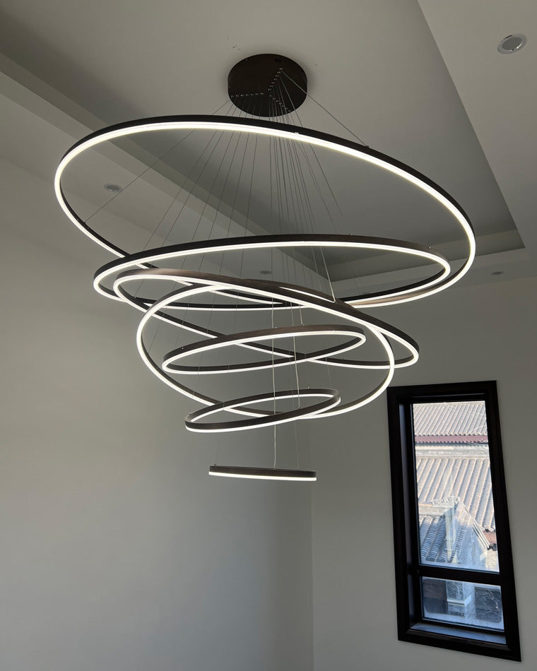 LED Ring Chandelier - Cascading Elegance