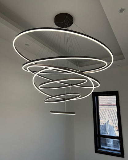 LED Ring Chandelier - Cascading Elegance