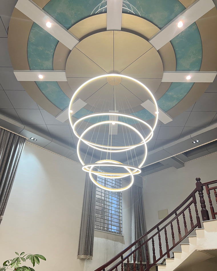 LED Ring Chandelier - Cascading Elegance