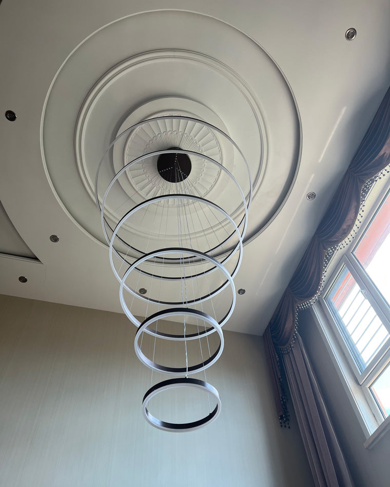 LED Ring Chandelier - Cascading Elegance