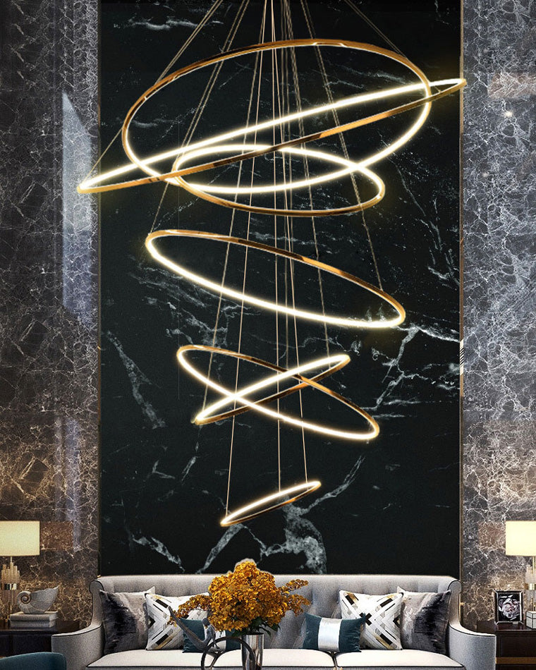 Multi-Tier Ring Chandelier - Halo Tiered Circles