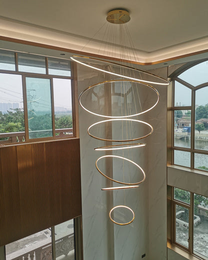 Multi-Tier Ring Chandelier - Halo Tiered Circles