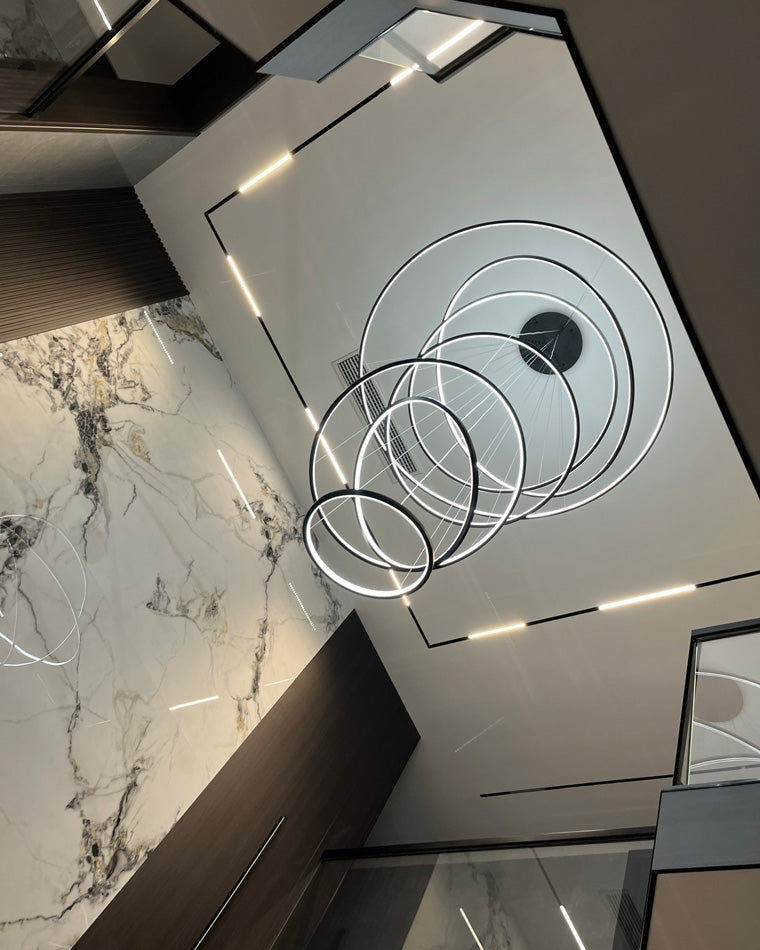 Multi-Tier Ring Chandelier - Halo Tiered Circles
