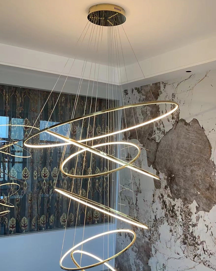 Multi-Tier Ring Chandelier - Halo Tiered Circles