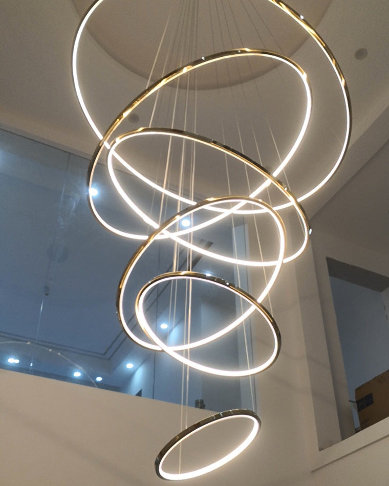 Multi-Tier Ring Chandelier - Halo Tiered Circles